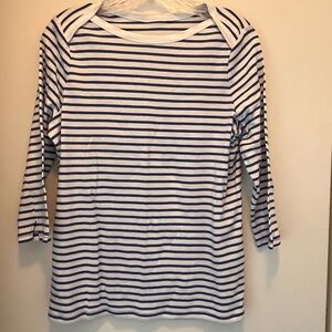 Classic Navy and White Striped Long Sleeve Top